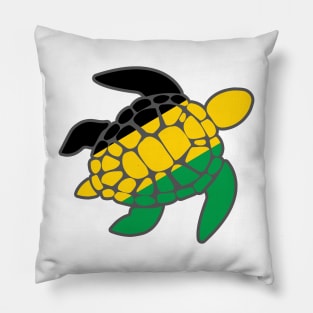 Sea Turtle Jamaica Flag Plastic Free Save The Sea Colorful Turtles Pillow