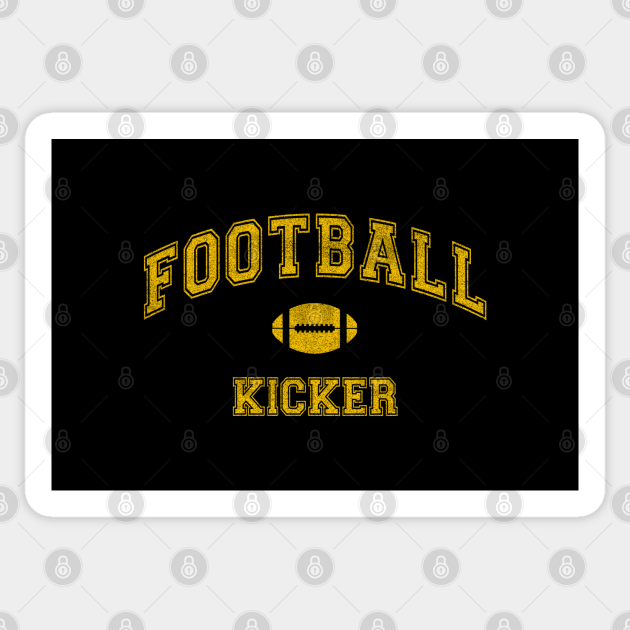 Vintage Football Team, Kicker, distressed Classic College Style - Football Player - Sticker