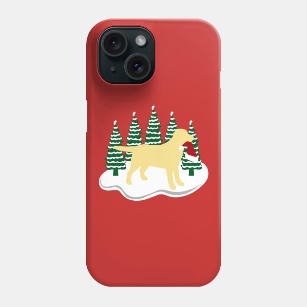 Yellow Labrador Snow and Christmas Phone Case by HappyLabradors