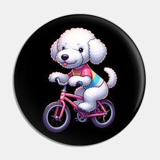 Cute Bedlington Terrier Puppy Cycling Pin