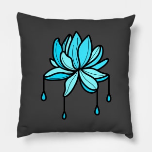 glass cutting blue lotus flower cute gift Pillow