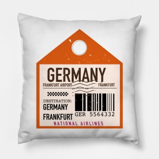 Germany Frankfurt travel plane ticket Pillow