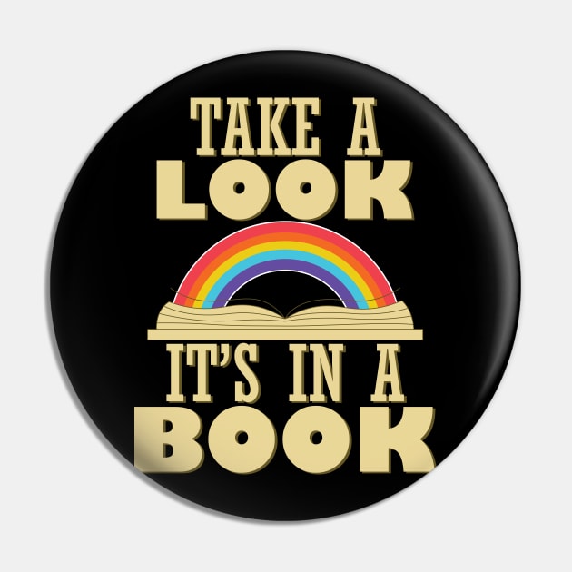 Take a Look, it's In a Book Retro Reading Rainbow Pin by teestaan