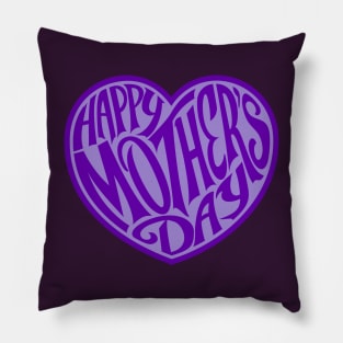 happy mothers day purple heart Pillow