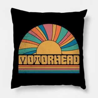 Graphic Motorhead Proud Name Distressed Birthday Vintage Style Pillow