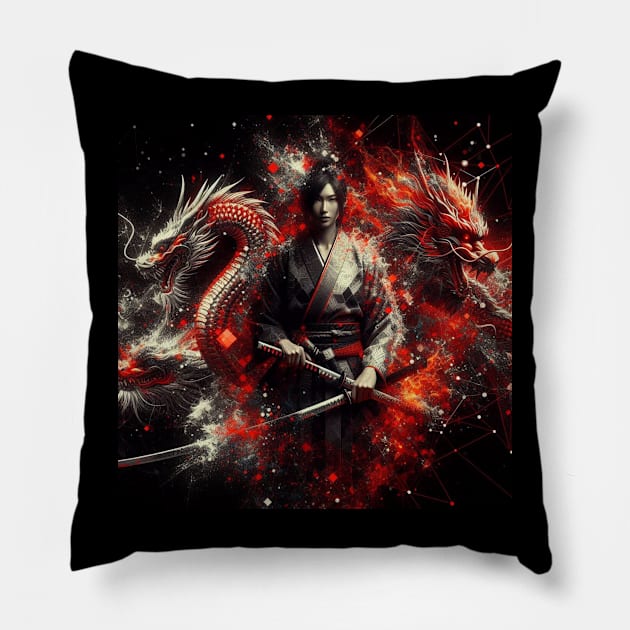 Samurai Warrior Pillow by sonnycosmics