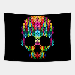 Rainbow Skull Tapestry