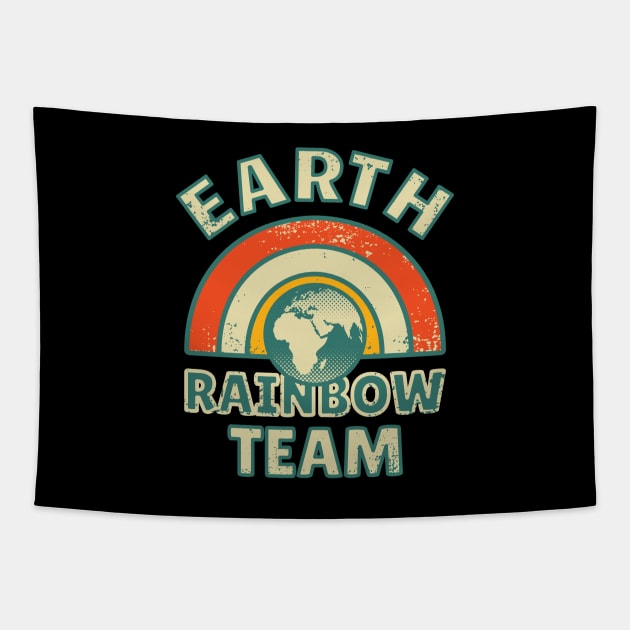 Earth Rainbow Team | Retro Colors Tapestry by dkdesigns27