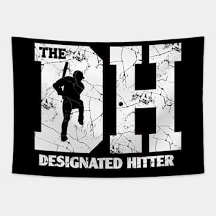 The DH baseball Designated Hitter Baseball Softball Player Hitting Original Tapestry