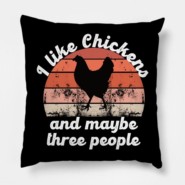 i like chickens and maybe three people Pillow by hatem