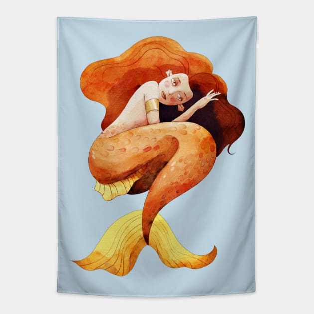 Orange Mermaid in the Deep Tapestry by JCPhillipps