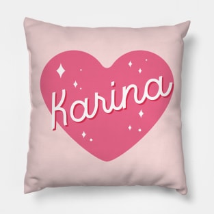 AESPA Karina name heart MY text typography | Morcaworks Pillow