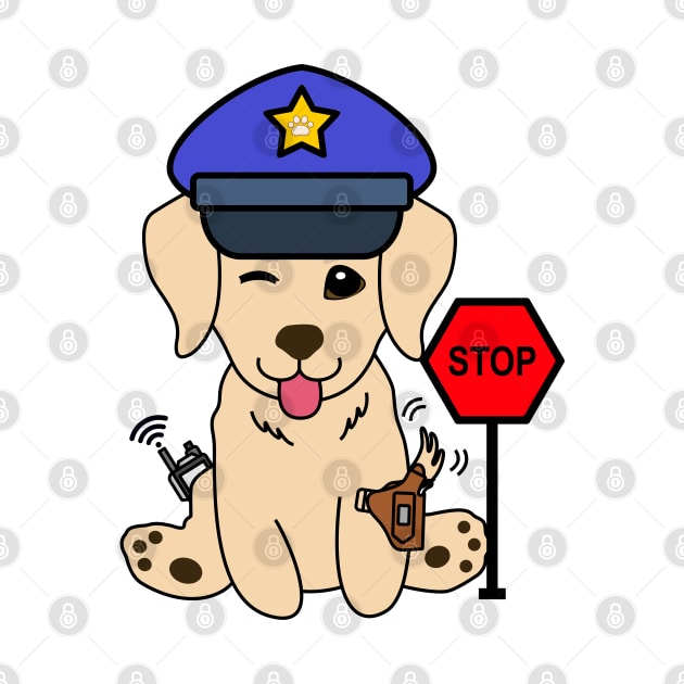 Funny Golden Retriever Policeman by Pet Station