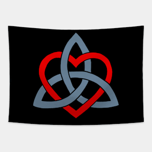 Celtic Heart Knot (red and grey) Tapestry