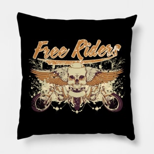 Skull with motobike Pillow