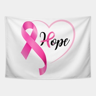 Cancer Awareness Pink Hope Ribbon - Breast Cancer Ribbon Tapestry