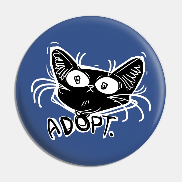 ADOPT funny black cat stare Pin by KO-of-the-self