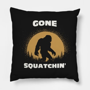 Funny Gone Squatchin, Sasquatch Bigfoot Humor Pillow