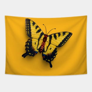 Real Butterfly Yellow Tapestry