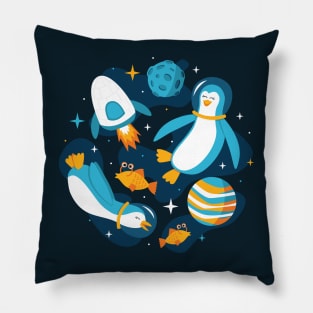 Interstellar Penguins Pillow