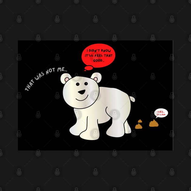 Cute Lying Polar Bear Cub by Abby Anime