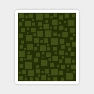 Camouflage Green Square Pixel Dot Magnet