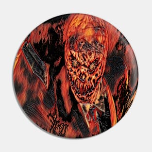 Halloween Party Design Pumpkin Witches Horror Art Pin