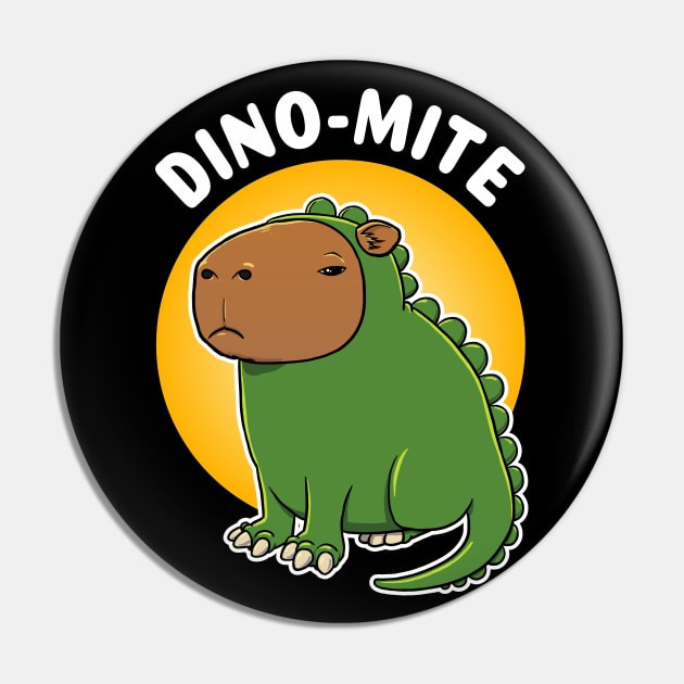 Dino-mite Capybara Dinosaur Costume Pin by capydays