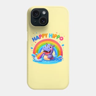 Happy Hippo: Rainbow Bliss Phone Case