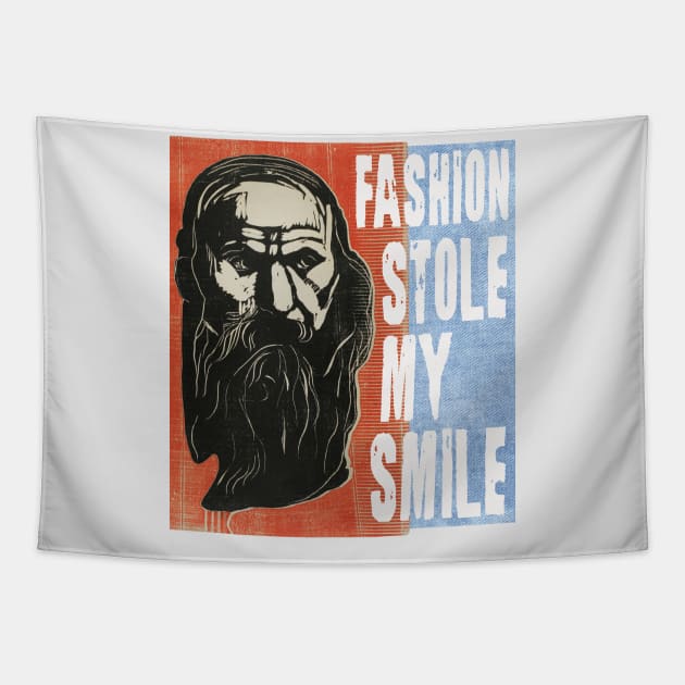 Fashion stole my smile Tapestry by Teessential