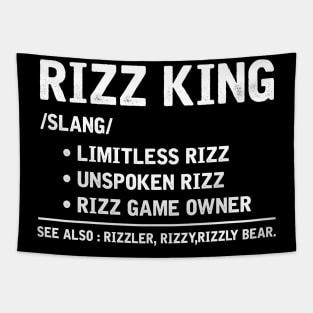 Rizzler Definition The Rizz King Funny Meme Tapestry