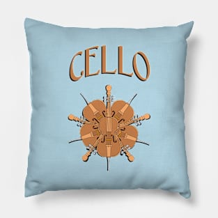 Five Cellos Text Pillow