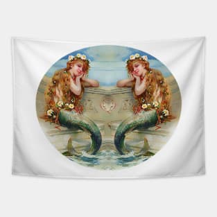 Long-haired mermaid becomes sea princess Tapestry