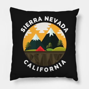 Sierra Nevada California - Sierra Nevada Ski Snowboard Mountain California Yosemite Travel Pillow