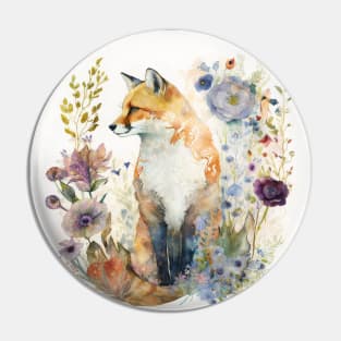 Fox, Watercolor Woodland Animals Pin
