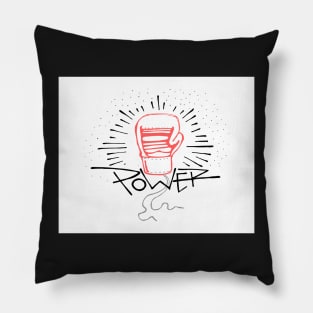 Power word and boxing glove illustration Pillow