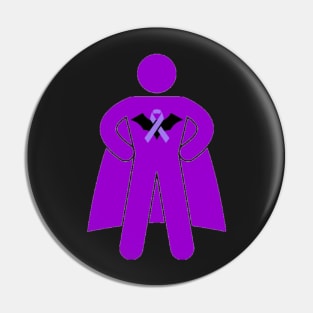 Bat Awareness Ribbon Superhero Man Silhouette Pin