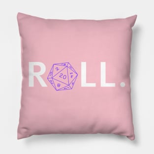 Roll. RPG Shirt White and Purple Pillow