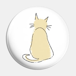 Fluffy cat back Pin