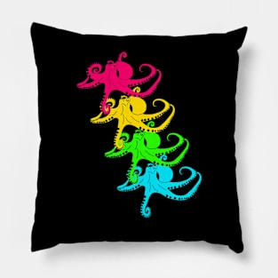 Octopus (Cephalopoda) rainbow Pillow