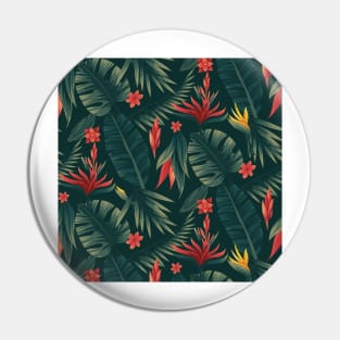 Red wood flower with greenish leaves Pin