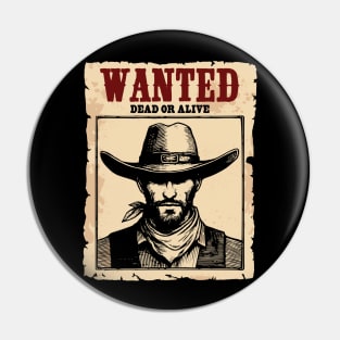 Western wanted poster Pin