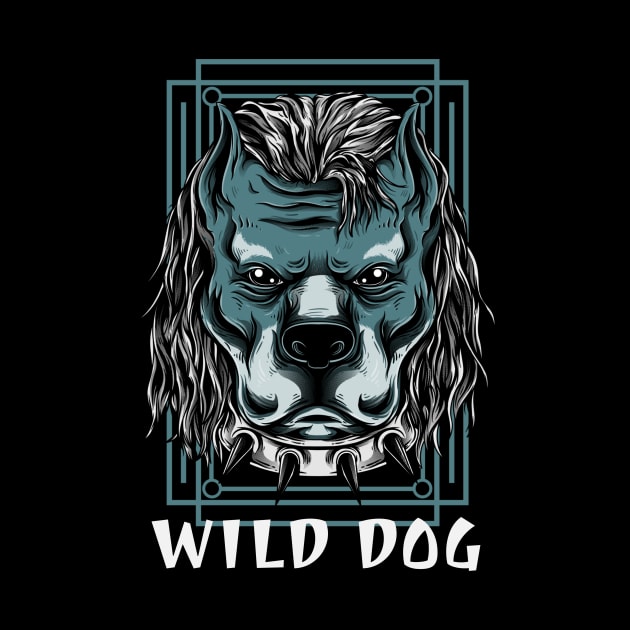 Wild Dog / Pit Bull Cartoon Design / For Pit Bull Lovers / Urban Streetwear Pit Bull Design / Gift For Dog Person by Redboy