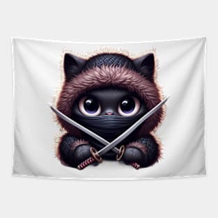 Ninja Cat The Adorable Assassin Tapestry