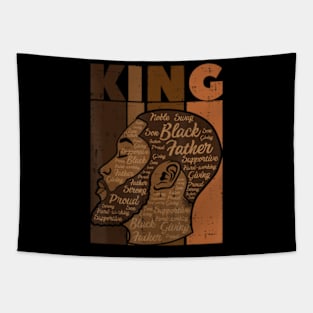 Black History King Father Melanin African American Dad Men Tapestry