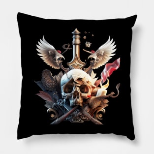 Winged Skull Pillow