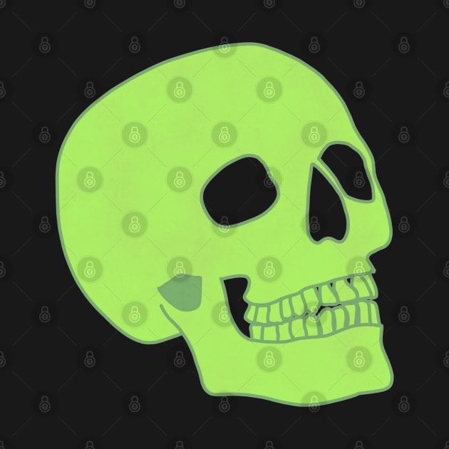 Minimal Neon Skull - green by JuneNostalgia