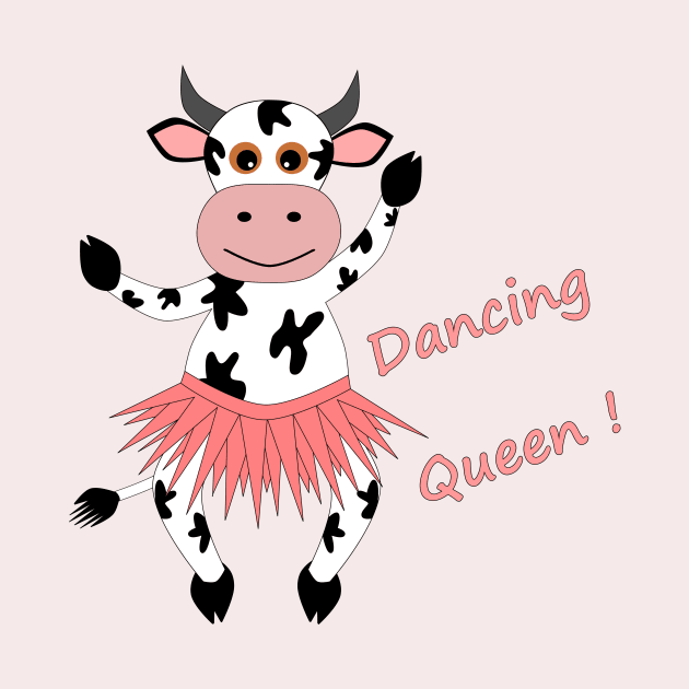 Fun and cute cow - Dancing Queen by MarionsArt