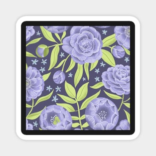 Midnight peonies Magnet