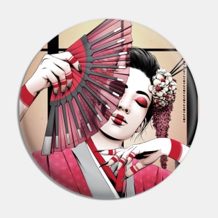 Skull Demon Geisha Pin